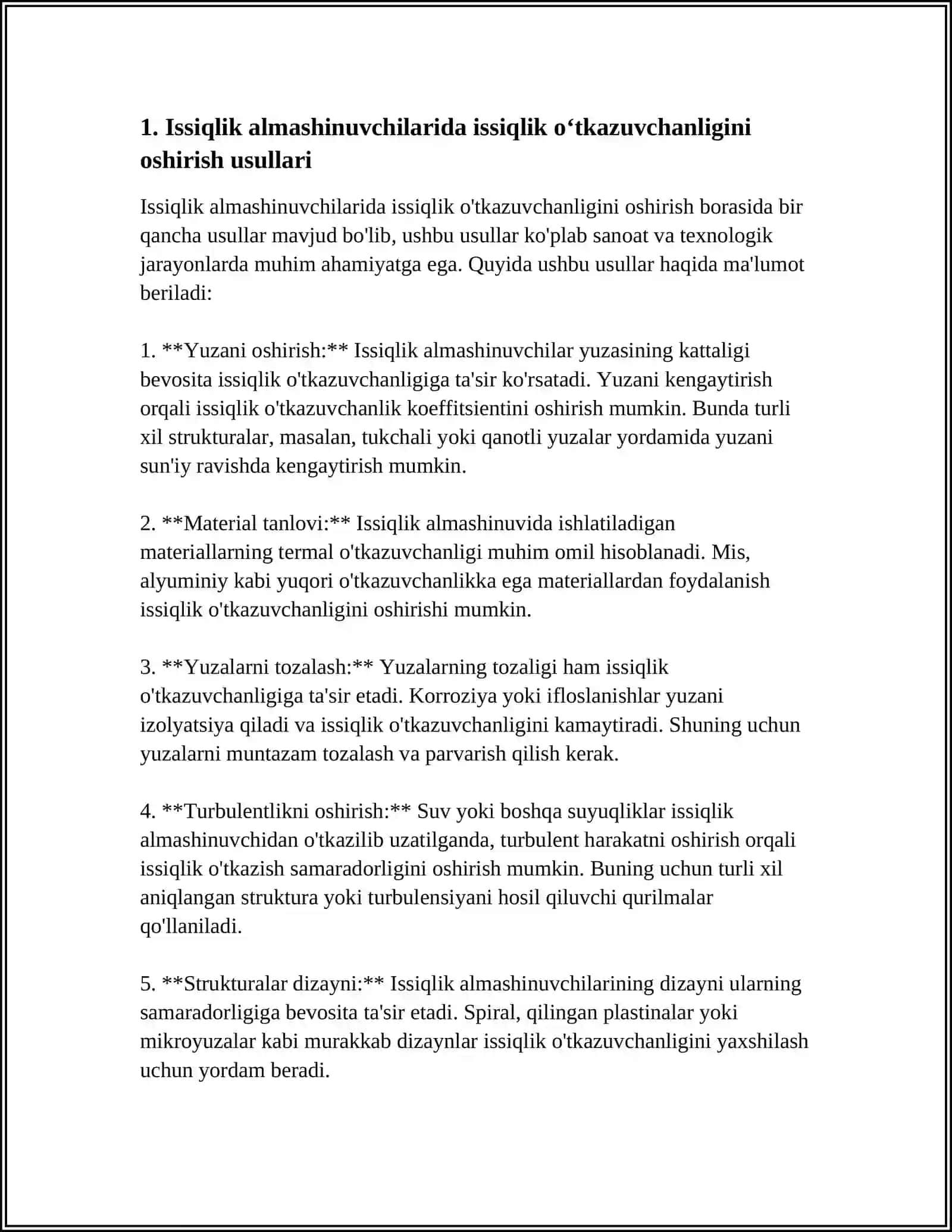 ISSIQLIK ALMASHINISH QURILMALARIDA ENERGIYA SAMARADORLIGINI OSHIRISH YOʻLLARI 3