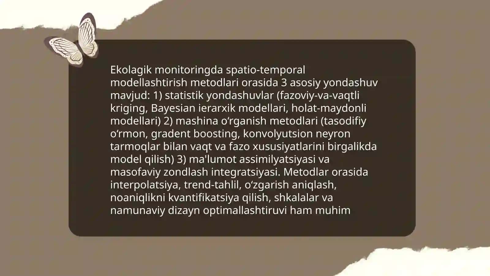 Ekolagik monitoring tizimida modellashtirish 3