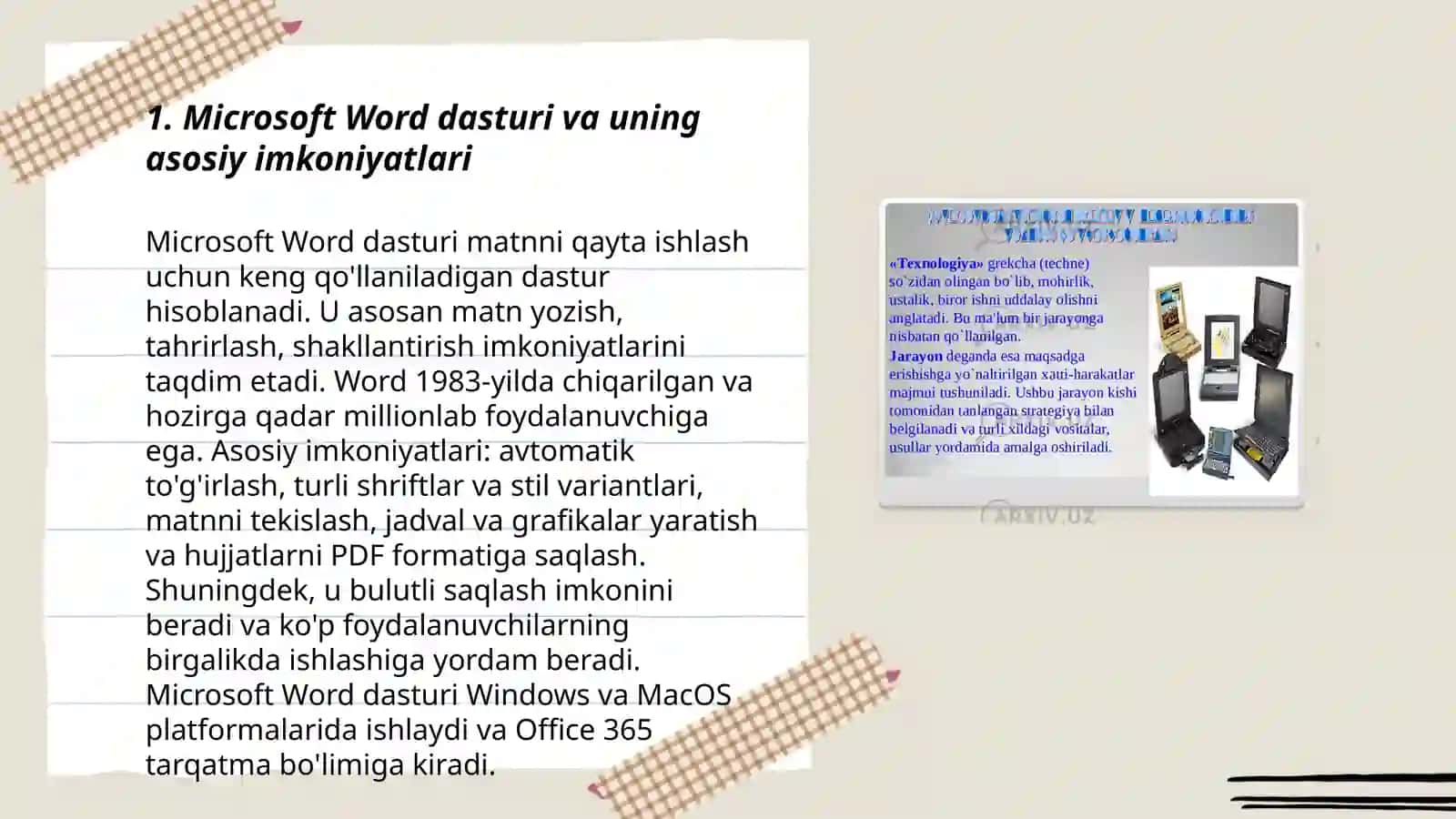 Microsoft Word dasturi va uning asosiy imkoniyatlari 3