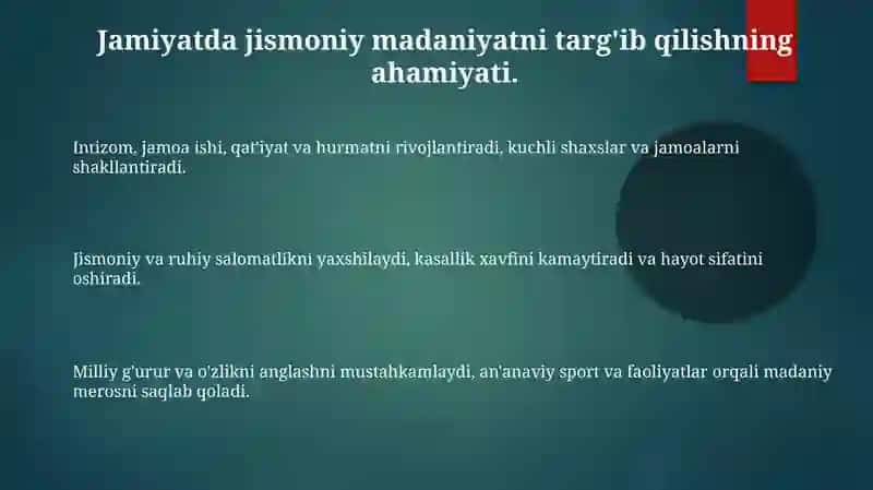 Jismoniy madaniyatnig milliy qadryatlari va ularni oʻrni 3