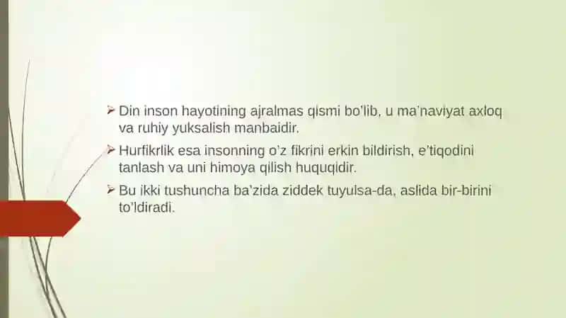 din va hurfikrlik taqdimot 3
