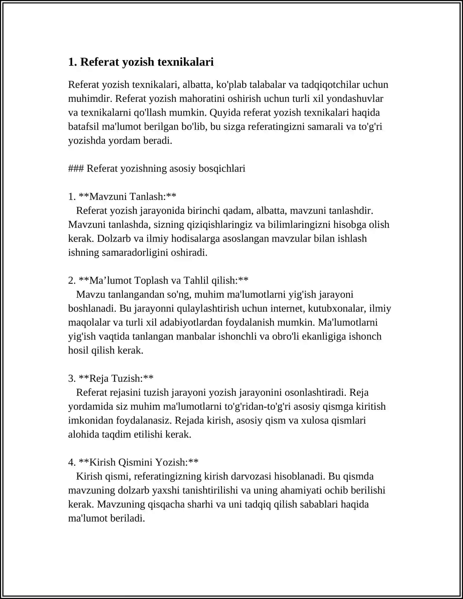 AKADEMIK YOZUVNING ASOSIY JANRLARI (REFERAT, TAQRIZ, ANALITIK....) 3