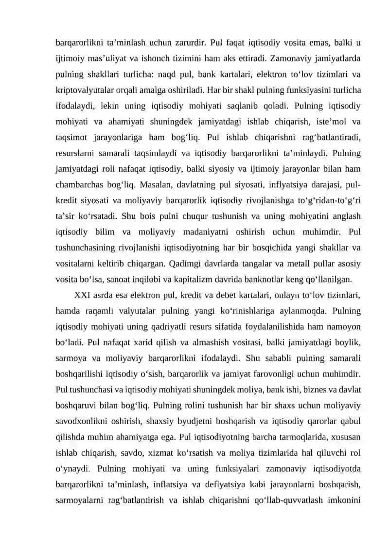 Pulning funksiyalari va turlari 3