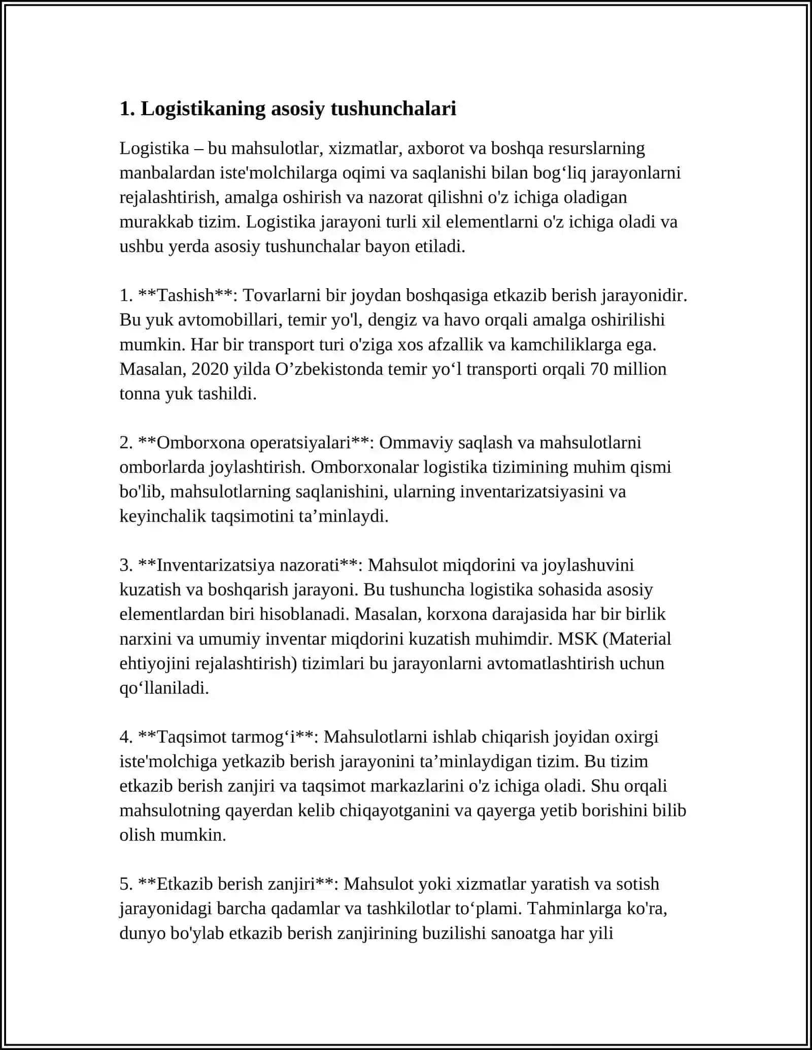 LOGISTIKANI RIVOJLANISHINING IQTISODIY BOSQIVHLARI 3
