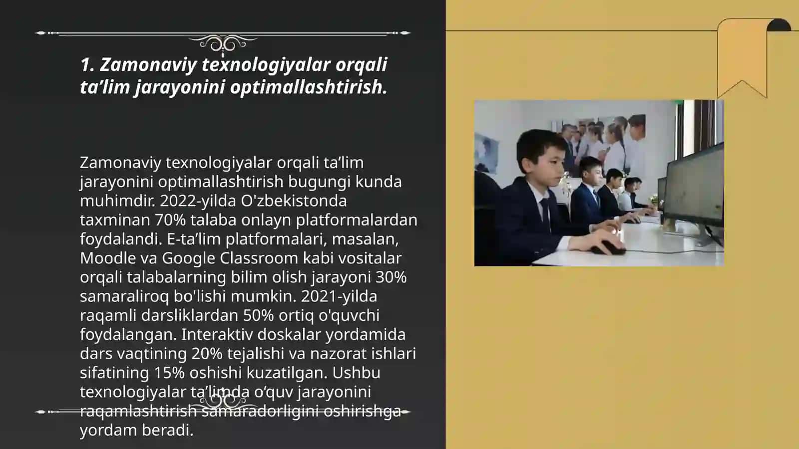 TAʼLIM JARAYONINI ZAMONAVIY TEXNOLOGIYALAR BILAN BIRGA MILLIY QADRIYAT VA ANʼANALARIMIZNI UYĞUN HOLDA TASHKIL ETISH 3