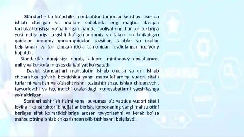 Standartlashtirish asoslari, Standartlashtirishning maqsad va vazifalari 3