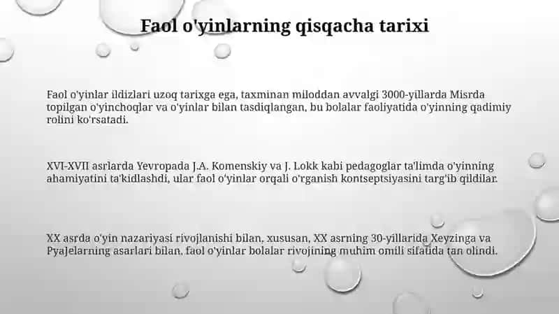 Harakatli oyinlar haida tushuncha qisqacha tarixi, davrari pedagogik ahamiyati 3
