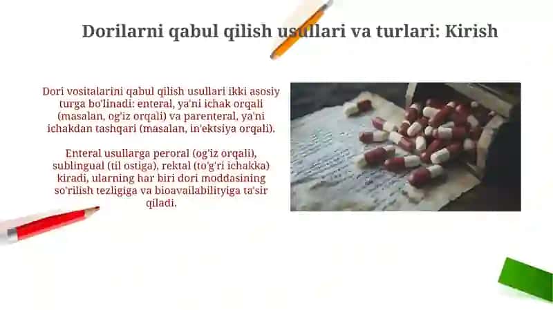 Dori Vositalarini Qabul Qilish Usullari va Turlari 3