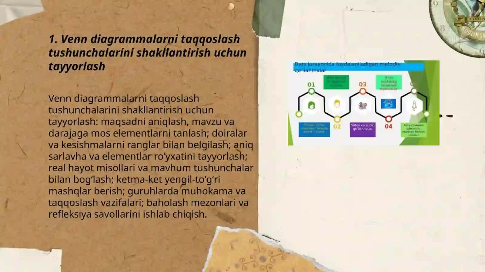 Taqqoslash tahlil va sintez tushunchalarini shakllantirishda foydalaniladigan koʻrgazmali qurollar tayyorlash 3