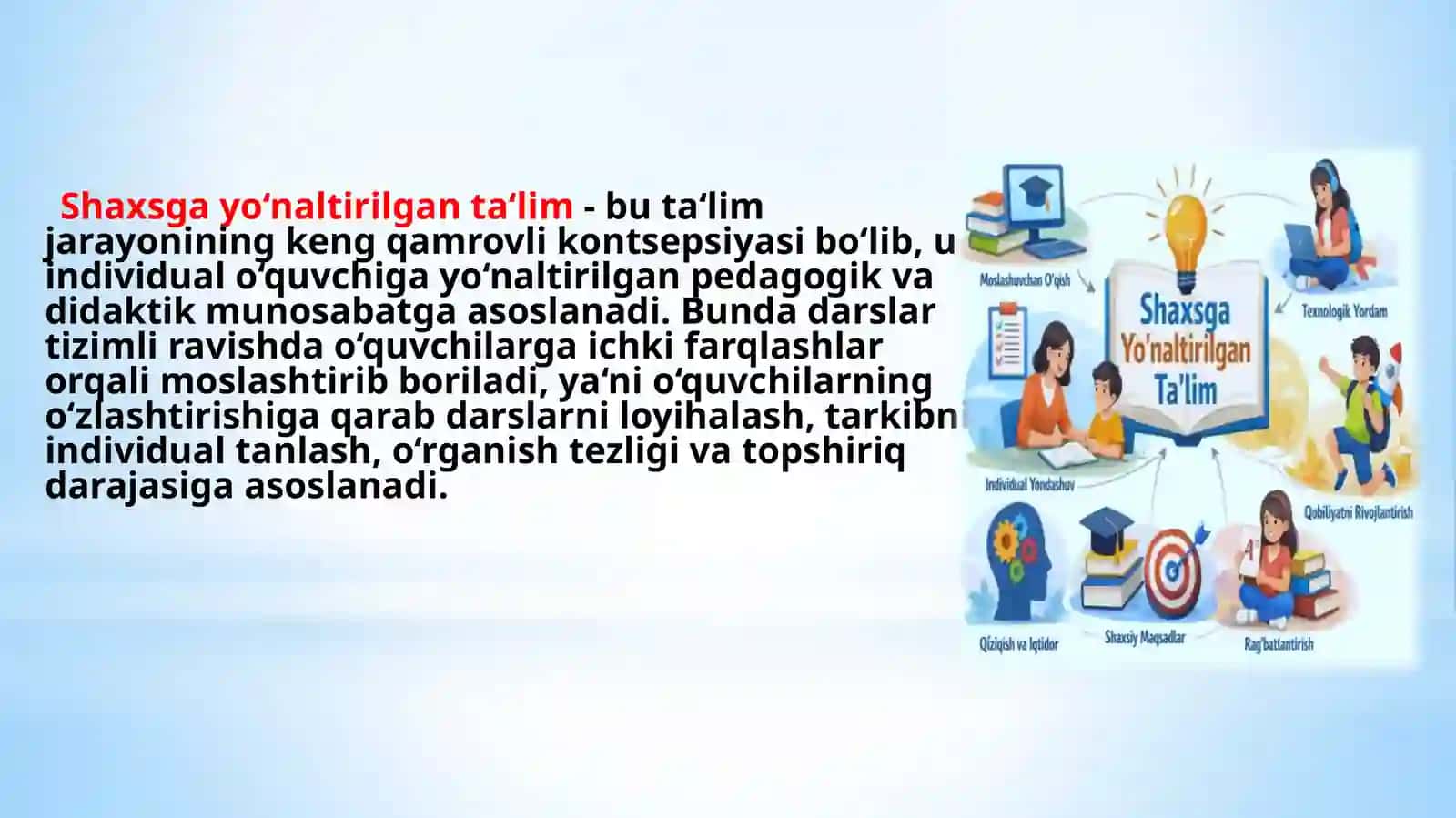 Shaxsga yo‘naltirilgan ta’lim, fizika ta’limida undan foydalanish mavzusida tayyor taqdimot (slayd) 3