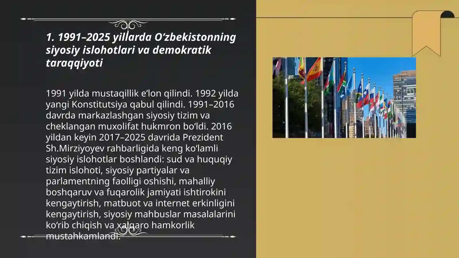 1991 2025yillarda Oʻzbekiston va jahon davlatlari taraqqiyoti Yoʻldosheva Mushtariy 3