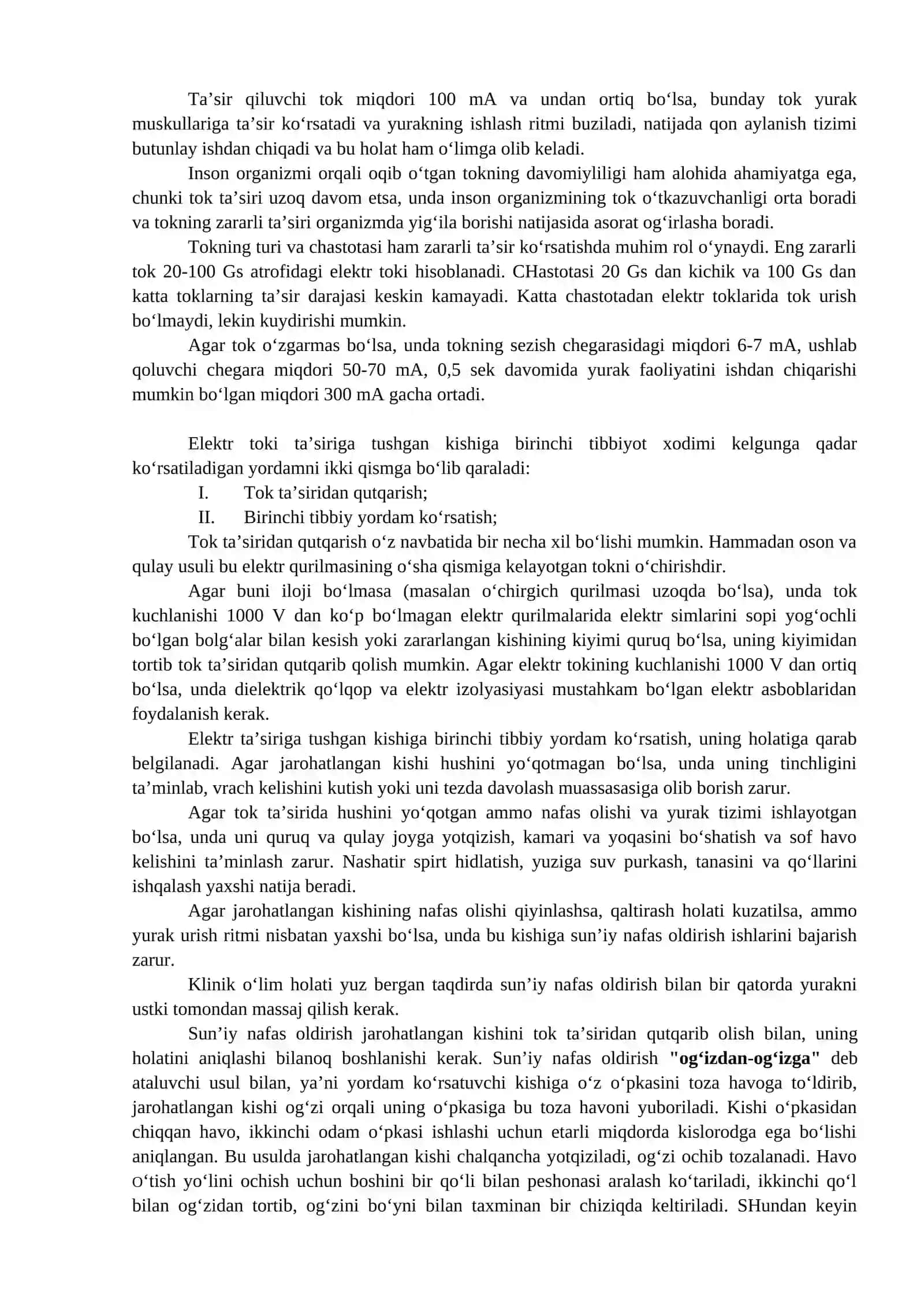 ELEKTR VA TEXNIKA XAFSIZLIGI BO’YICHA TUSHUNCHALAR.FANNING TAVSIFI VA TASNIFI.OPTIK NURLAR VA ULARNI BOSHQA TUR ENERGIYALARGA AYLANISHI 3