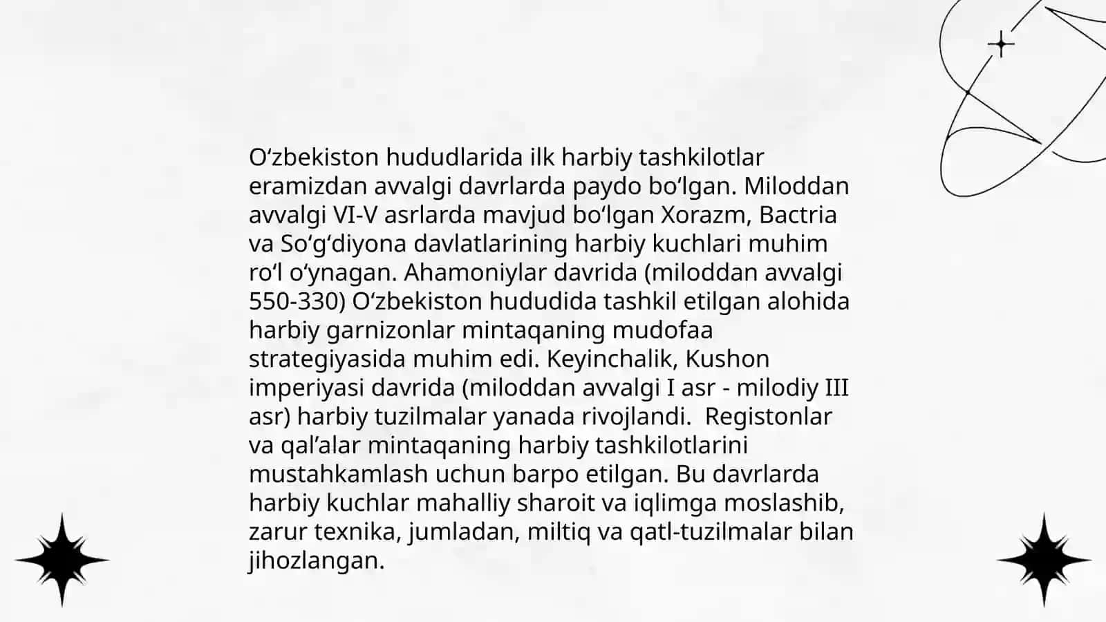 Oʻzbekiston hududlarida harbiy sohaning shakllanishi 3