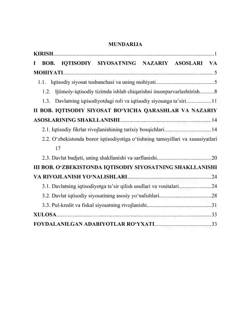 Iqtisodiy siyosat bo’yicha qarashlar va nazariy asoslarning shakllanishi 3