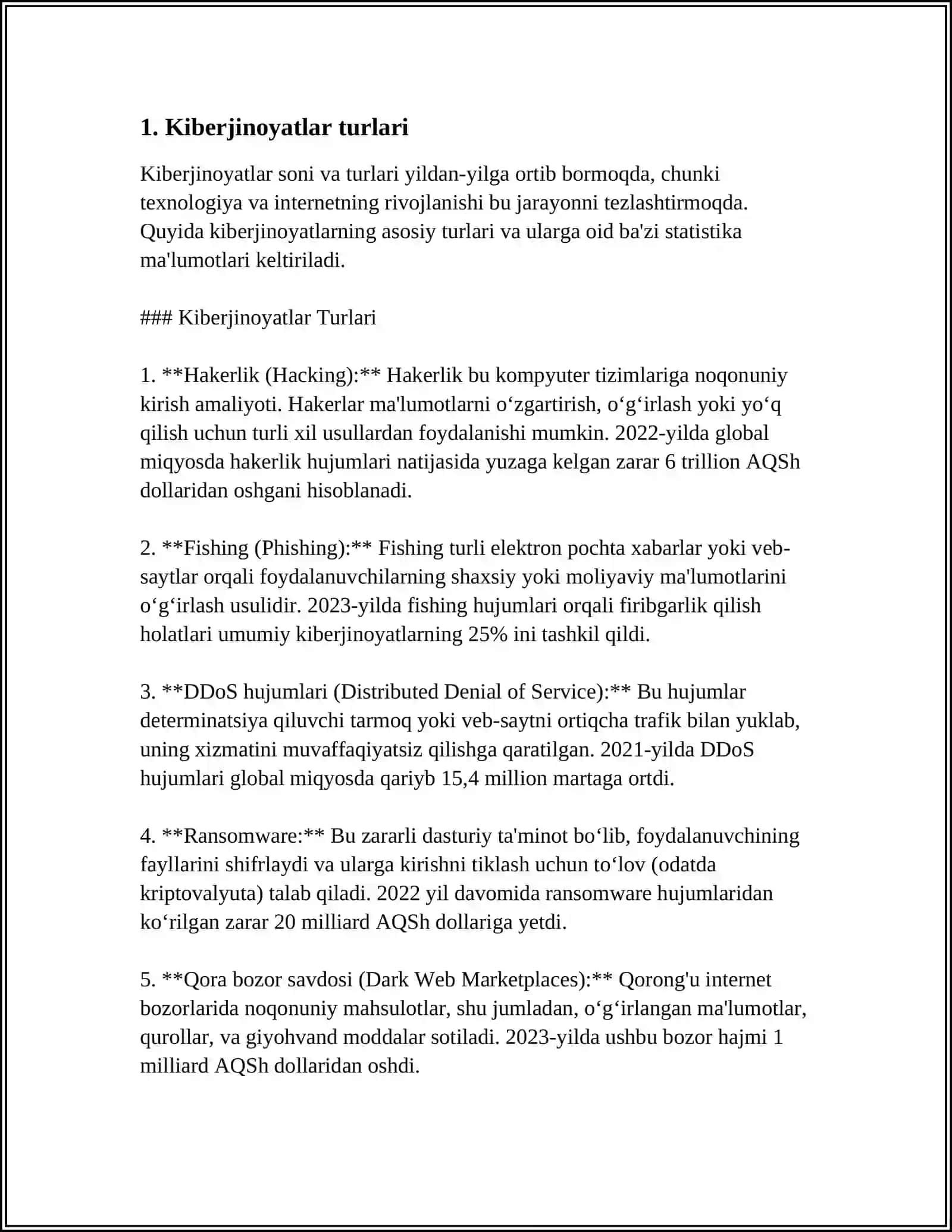 Kiberjinoyatlar Turlari 3