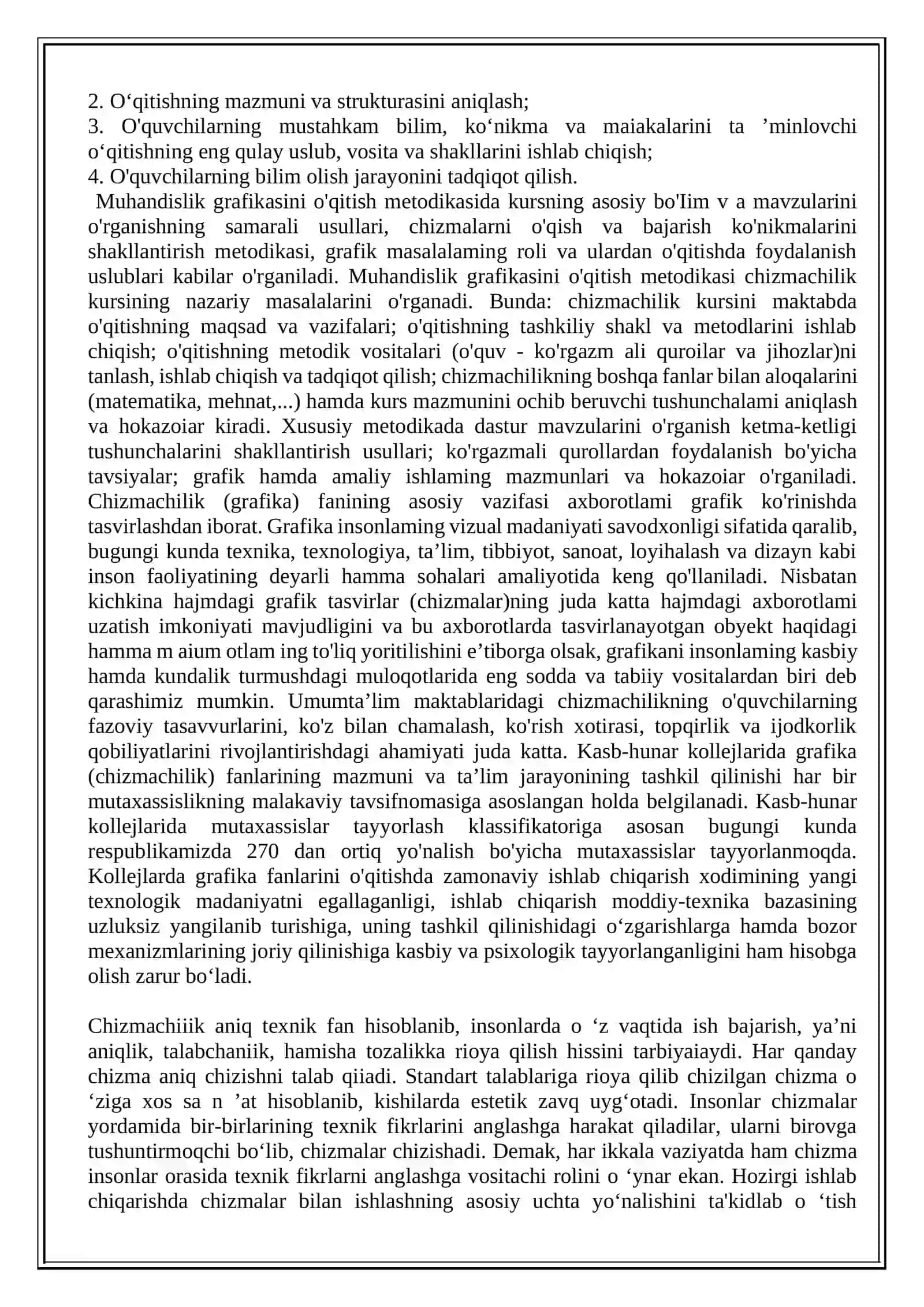 MUHANDISLIK VA KOMPYUTER GRAFIKASI 3