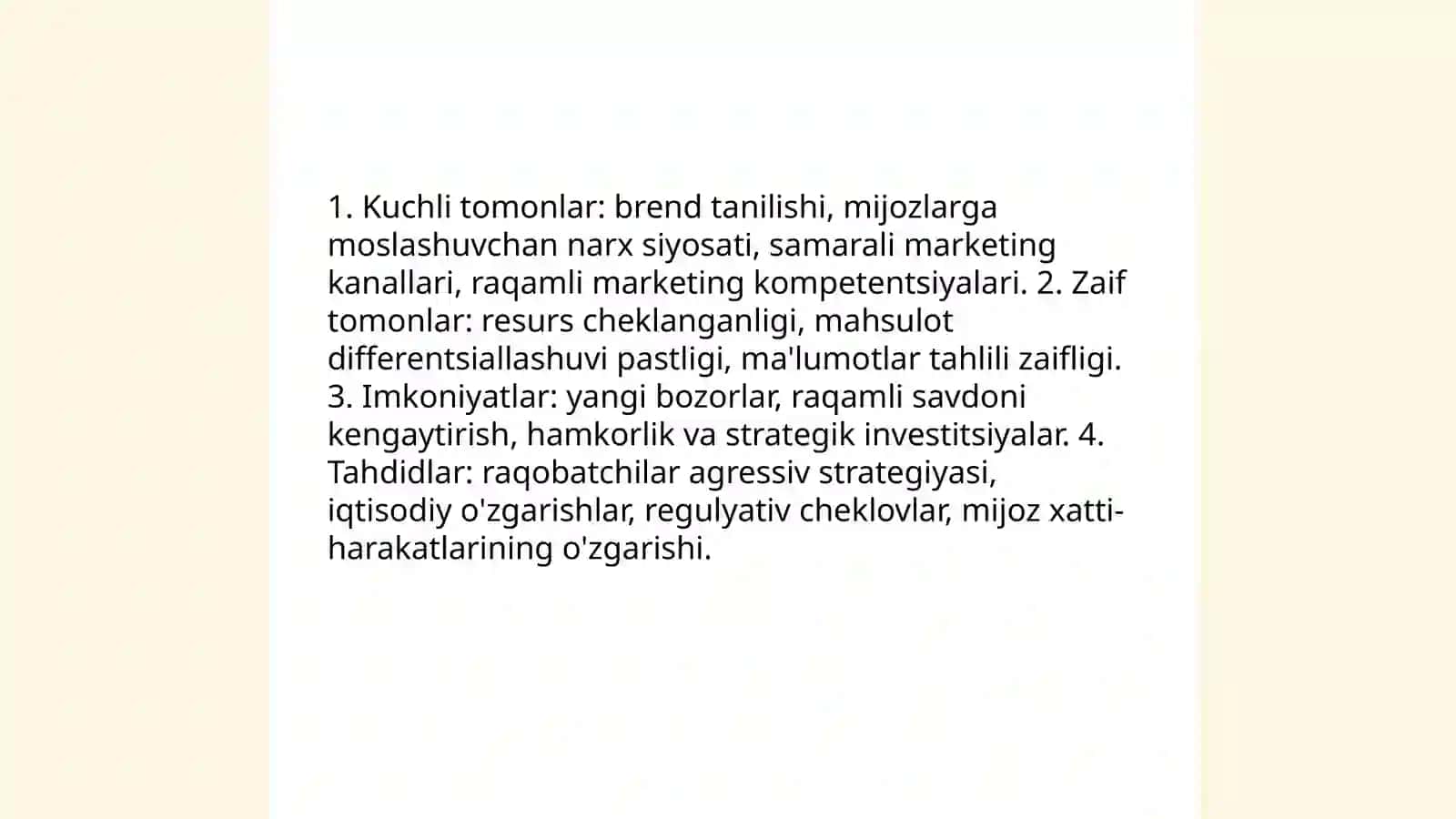 Marketing tahlili. Investitison tahlil. Funksional-qiymat tahlili 3