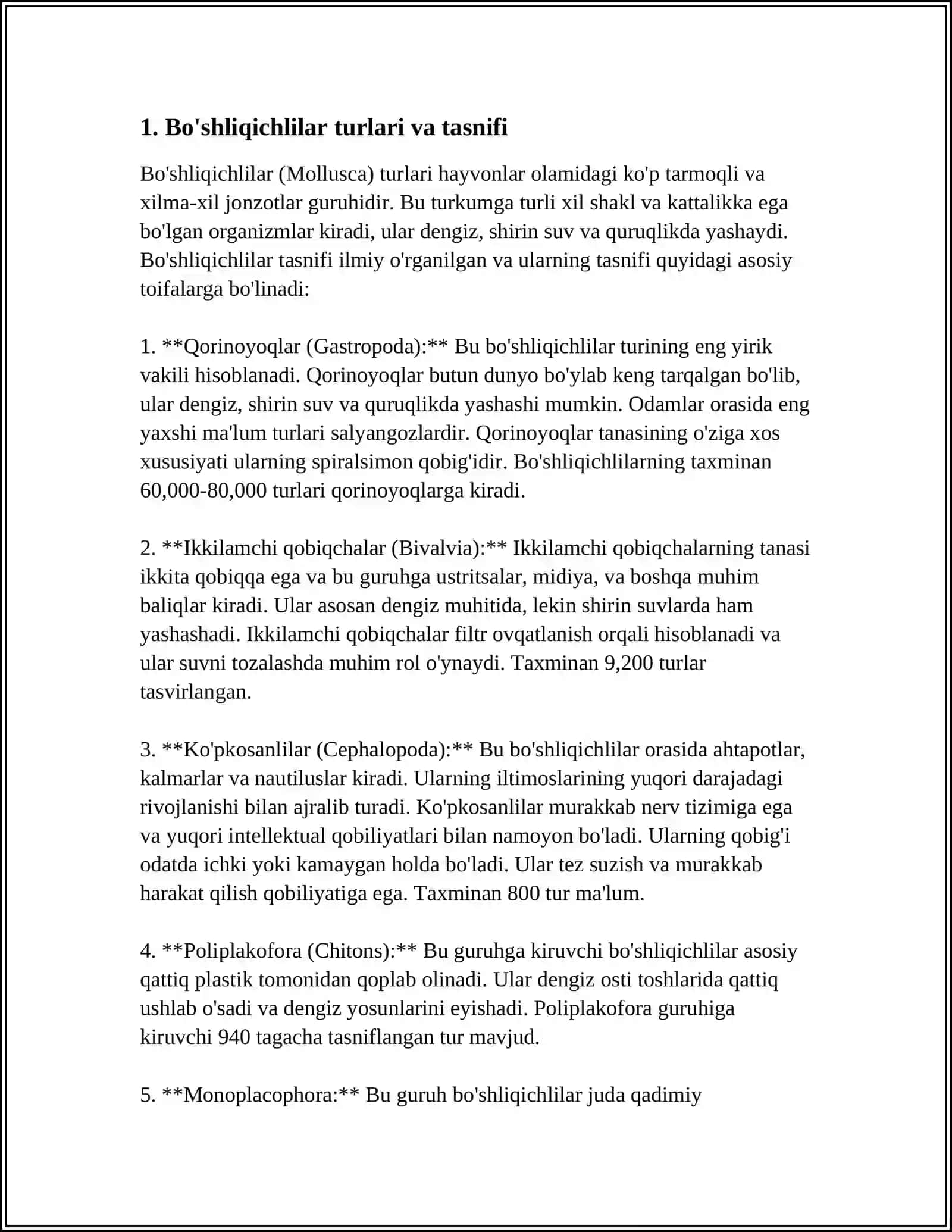 BOʻSHLIQICHLILAR VA TAROQSIMONLAR FILOGENIYASI 3