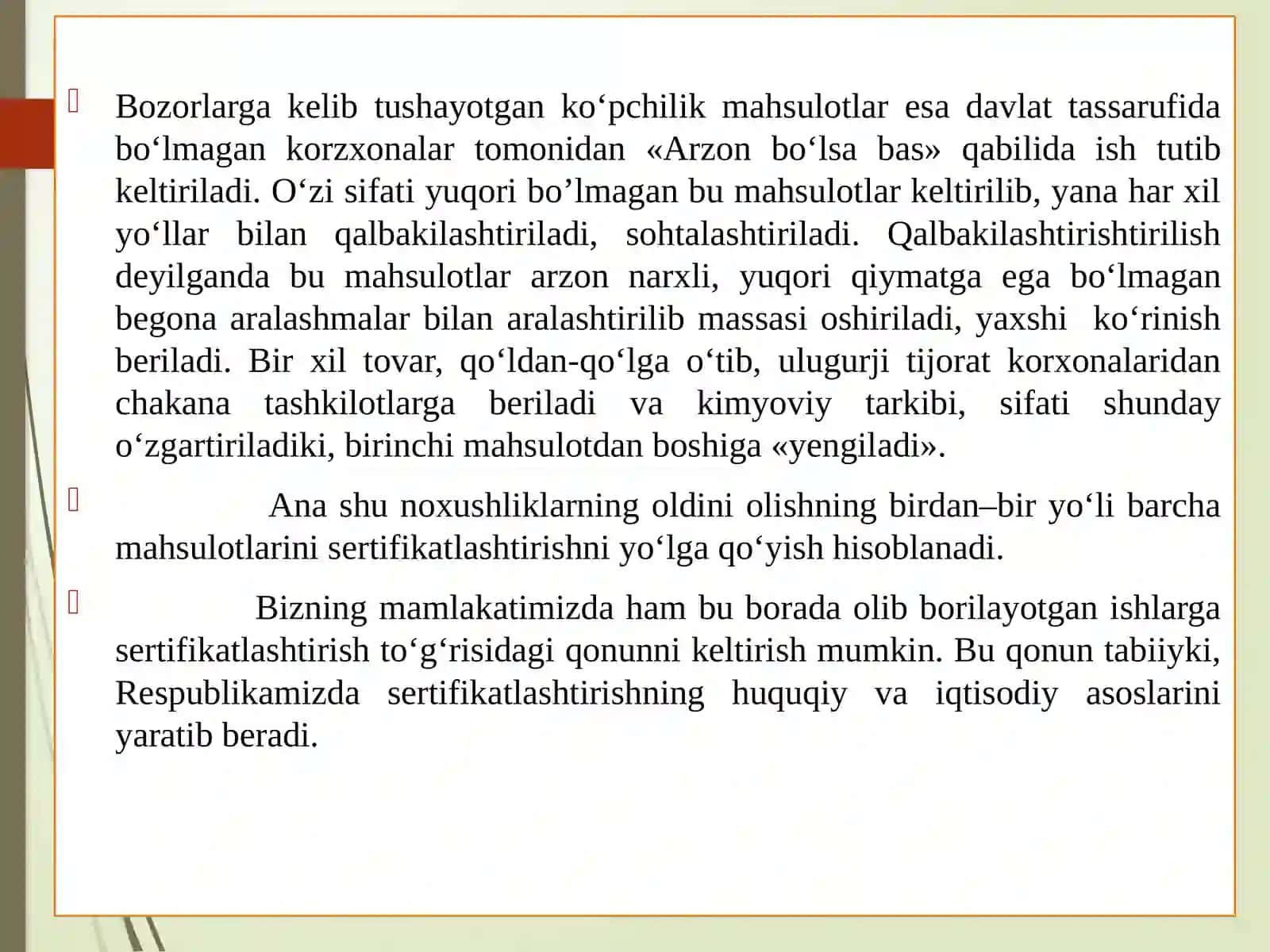 Sertifikatlashtirish sohasida faoliyat olib boruvchi tashkilotlari, ularning vakolatlari va vazifalari 3