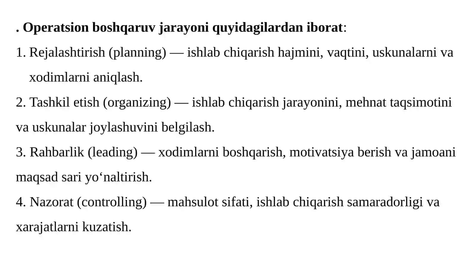 ISHLABCHIQARISH VA OPERATSIYALARNI BOSHQARISH 3