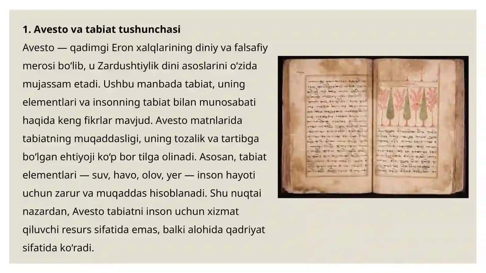 Avestoda tabiatni asrash haqida fikr va mulohazalar 3