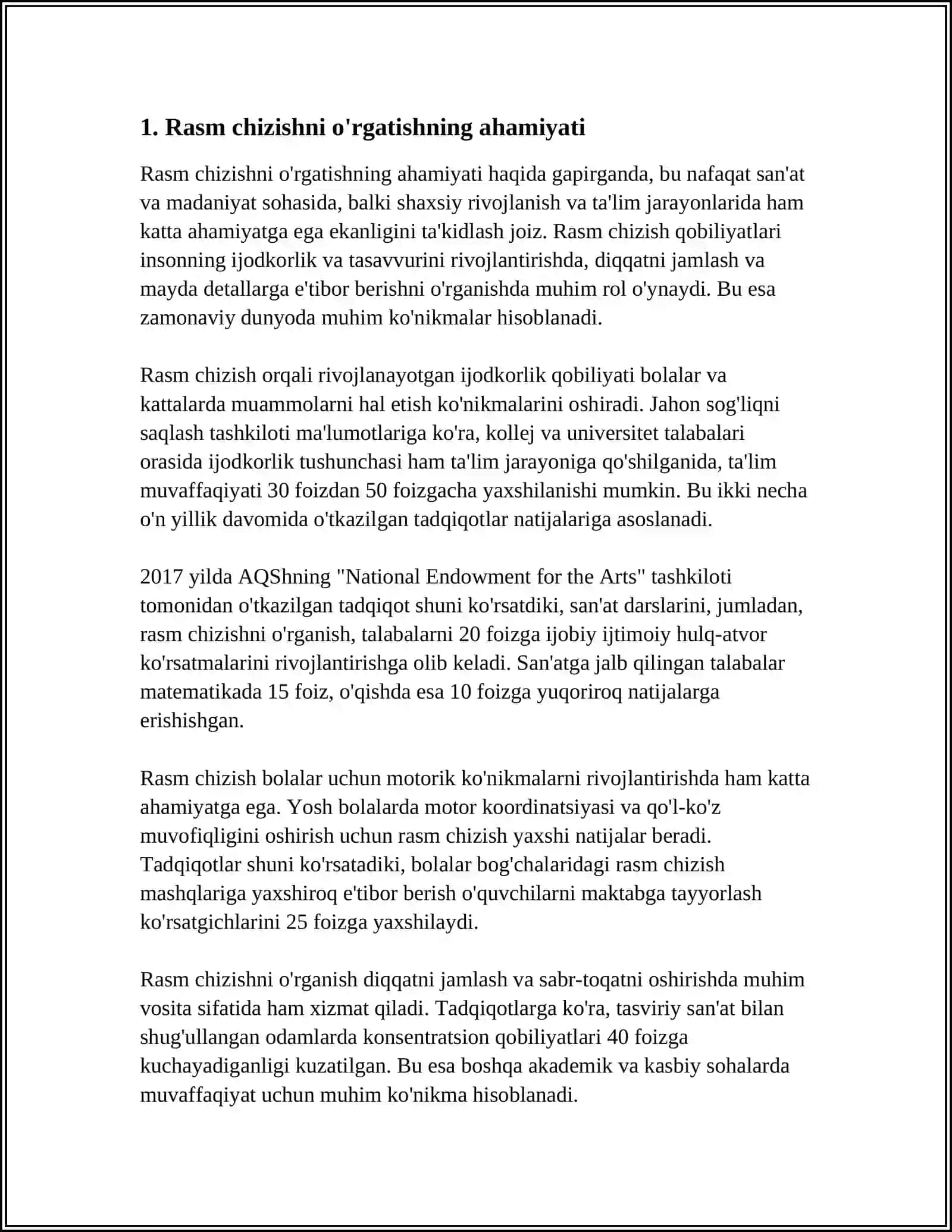 MAKTABGACHA YOSHDAGI BOLALARNI RASM CHIZISHGA O'RGATISH 3