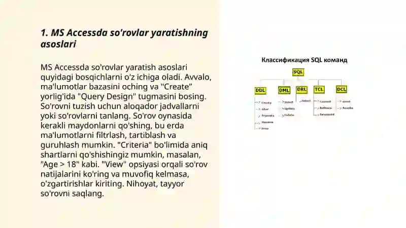 MS Accessda so'rovlar yaratishning asoslari 3