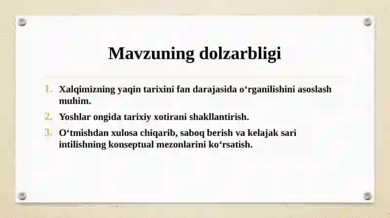 O‘zbekistonning eng yangi tarixi  modulining  predmeti, maqsadi va vazifalari, nazariy-metodologik tamoyillari 3