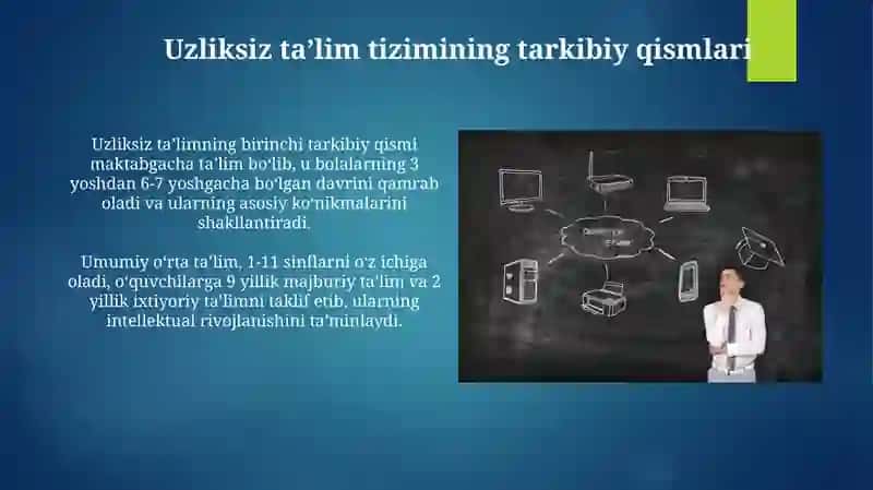 Uzluksiz ta’lim tizimining tarkibiy qismlari va bosqichlari 3