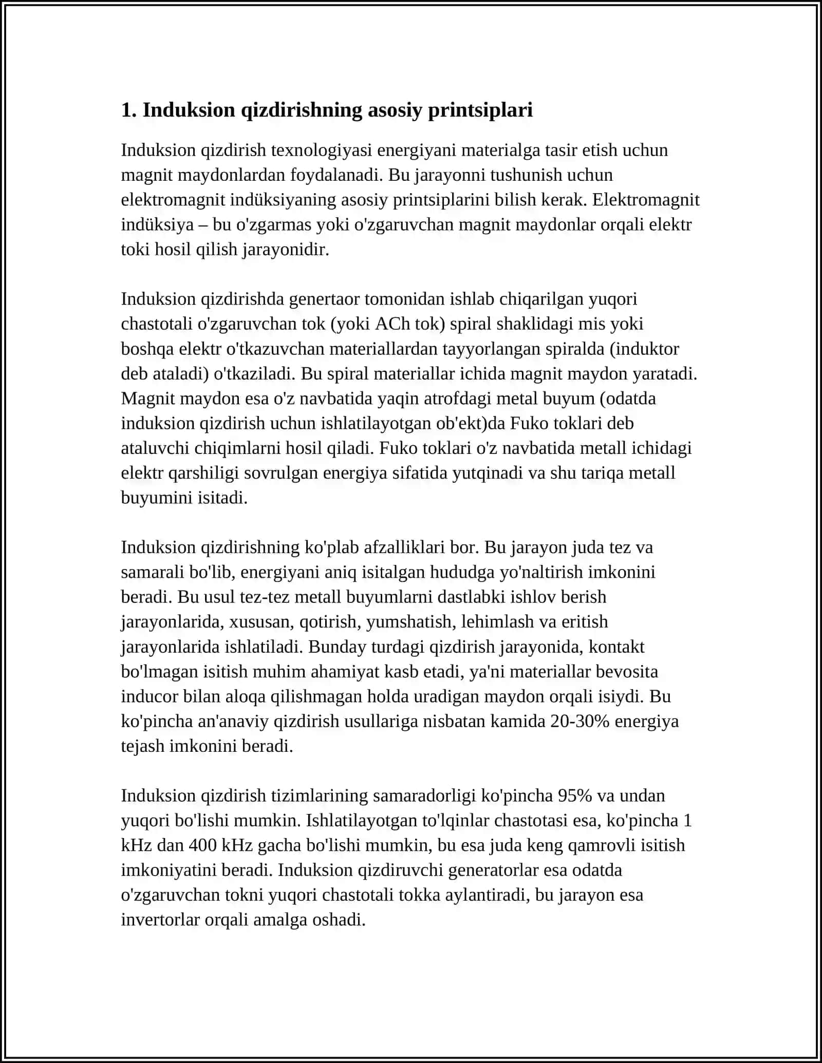 METALLARNI TOʻLA QIZDIRISH INDUKSION QURILMALARI 3