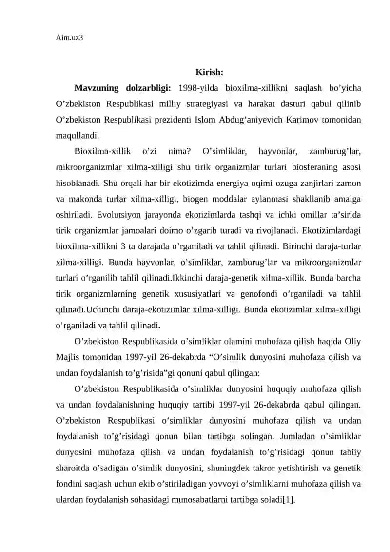 Zarafshon qo`riqxonasi ekotizimning avtotrof komponentlari 3