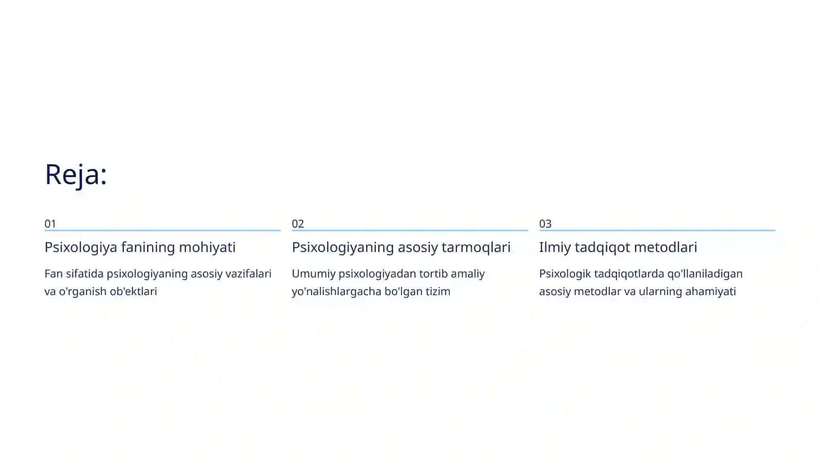 Psixologiya fanining tarmoqlari va tadqiqot metodlari 3