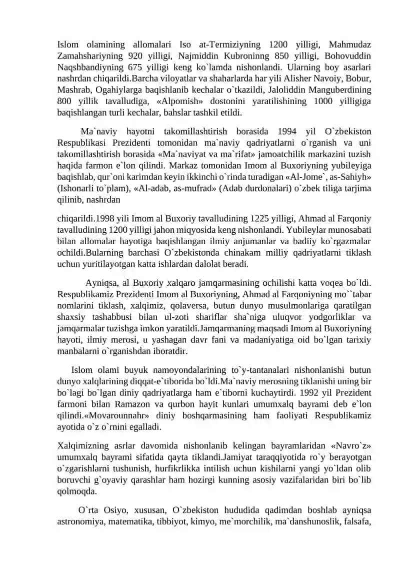 O`zbekistonning iqtisodiy,ma’naviy va madaniy taraqqiyoti 3