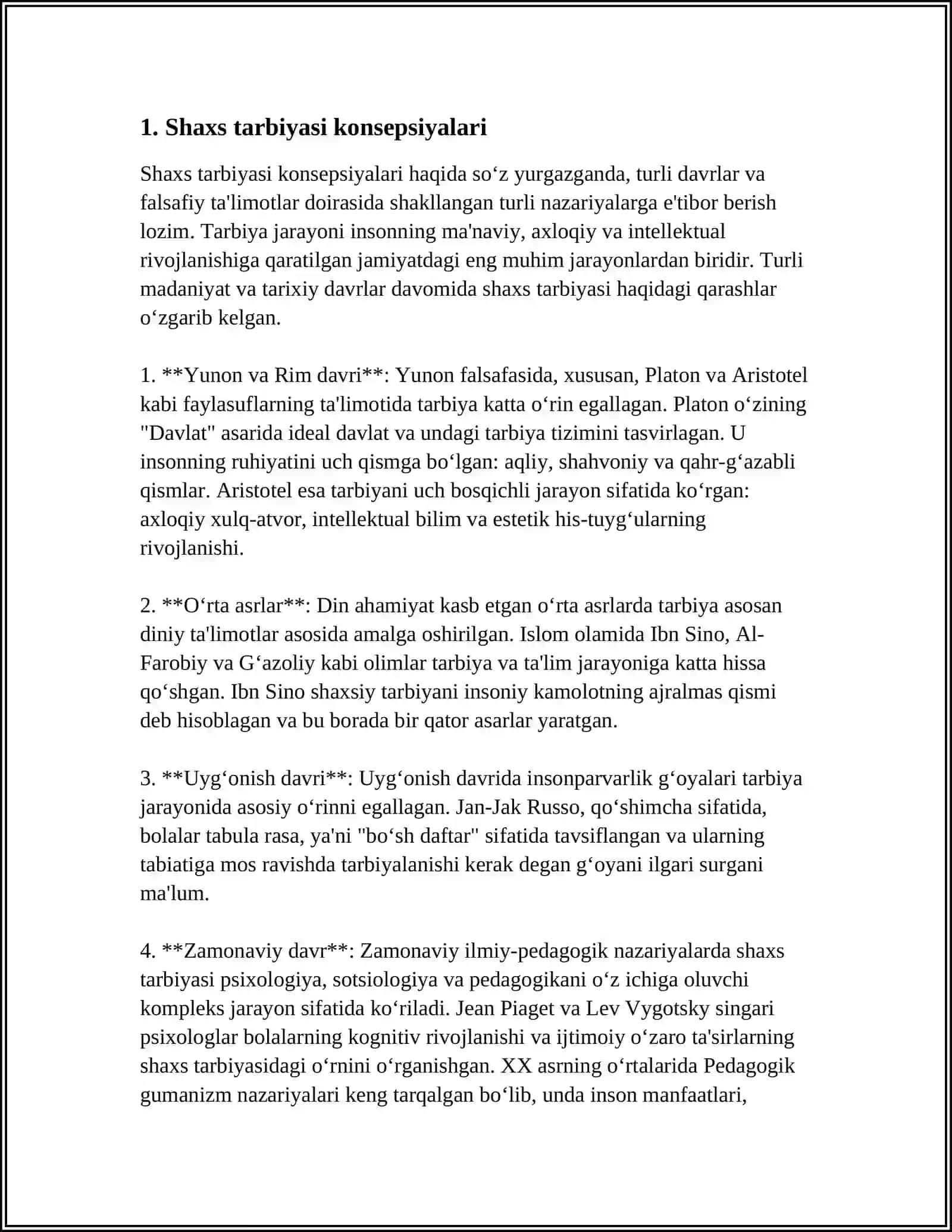 MUSTAQIL ISH Mavzu: PEDAGOGIKA SHAXS TARBIYASI HAQIDAGI VA RIVOJLANISHI TO'G'RISIDAGI FAN. ILMIY - PEDAGOGIK TADQIQOTLAR METODOLOGIYASI 3