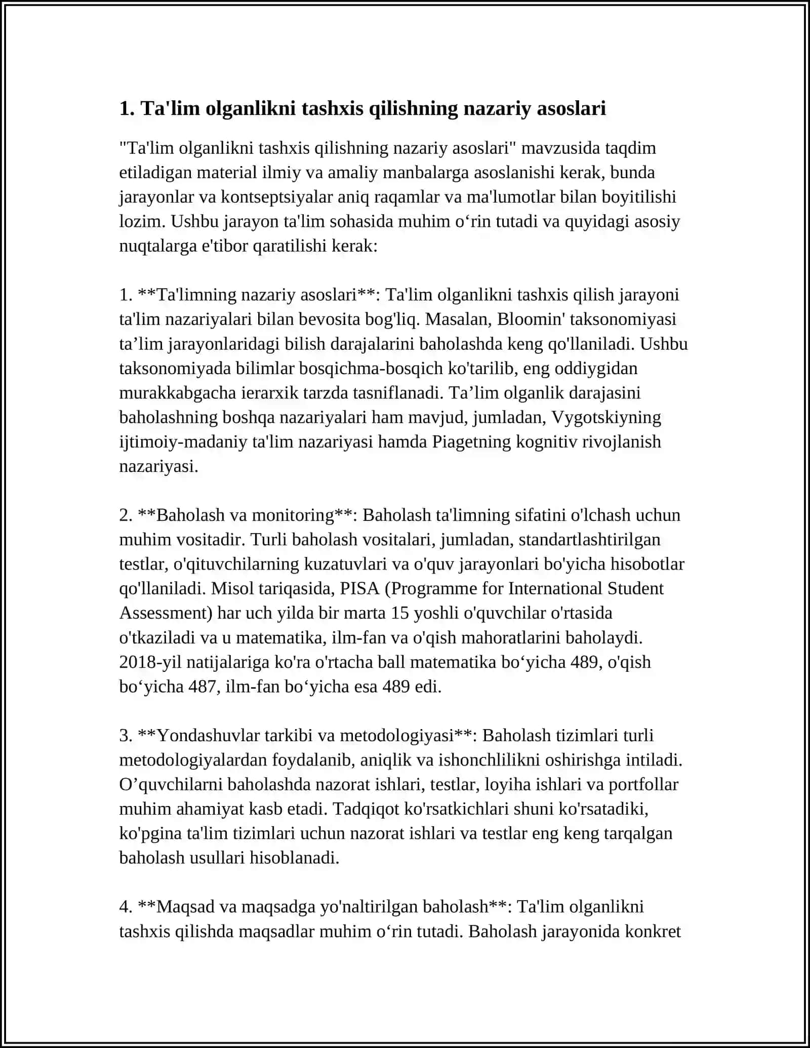 Ta'lim olganlikni tashxis qilishning nazariy asoslari 3