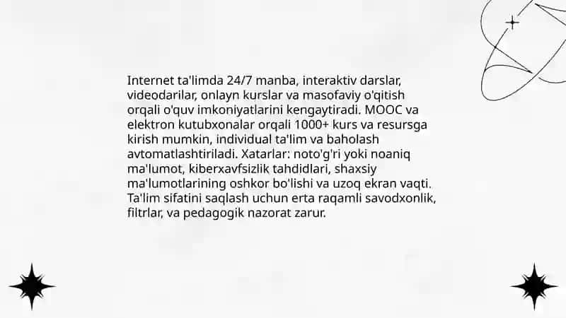 Internet imkoniyatlari va xatarlari 3