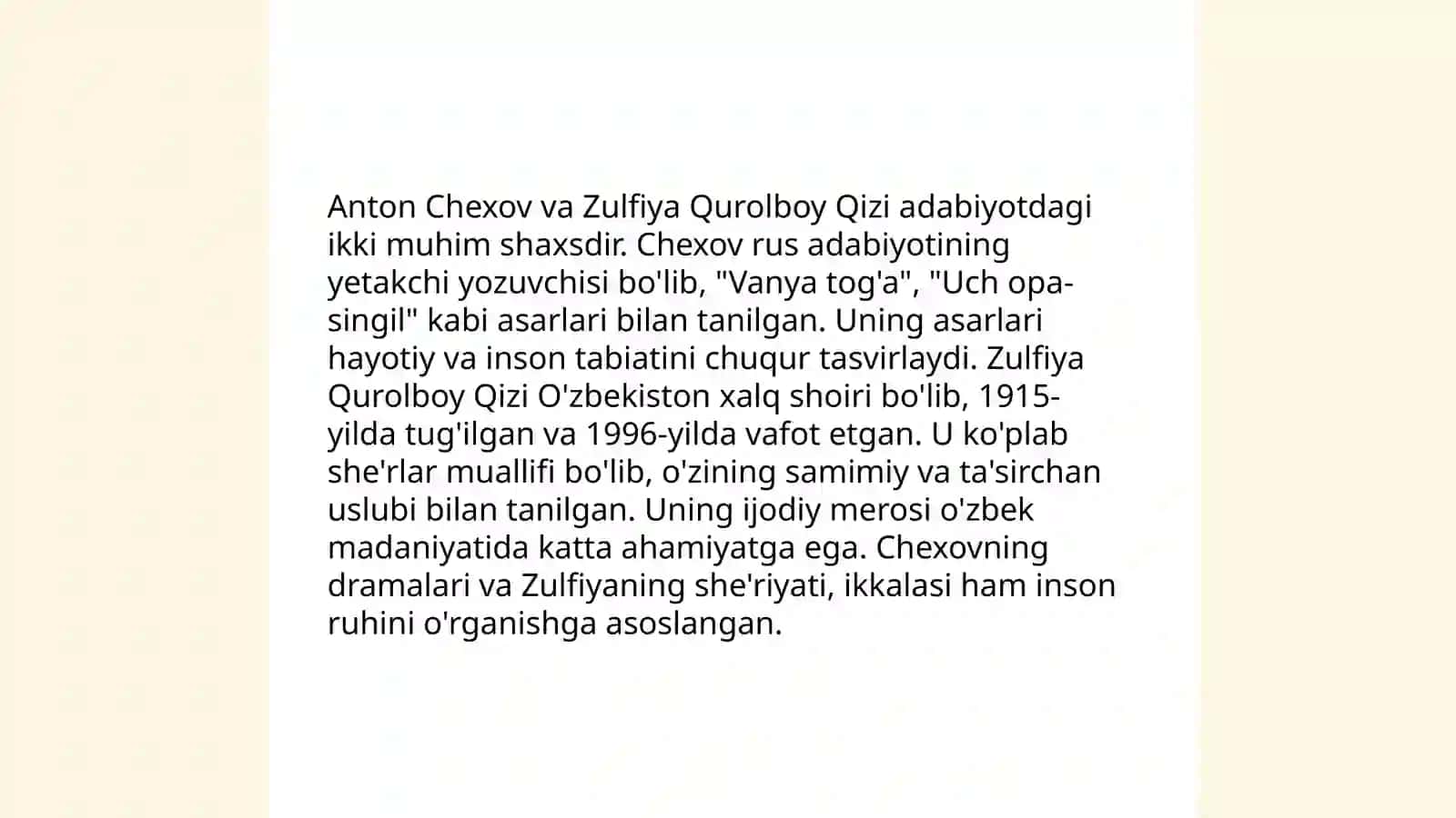 Uyqu isti va Zulfiya Qurolboy Qizining hikoyalari 3
