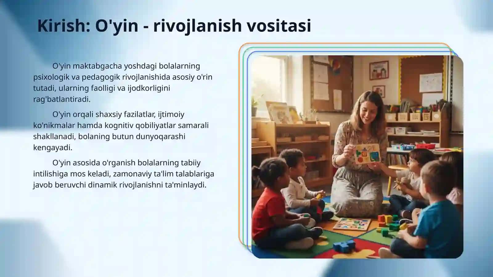 Maktabgacha ta‘limda o‘yin asosida o‘qitish. 3