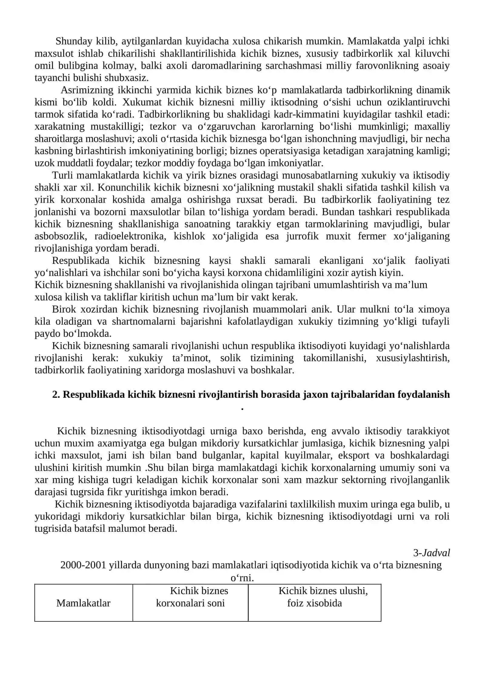 Xorijiy mamlakatlarda kichik biznes va tadbirkorlikni rivojlantirish 3