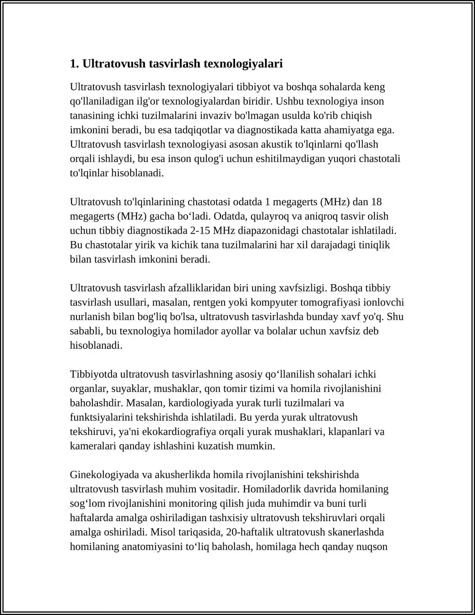 ULTRATOVUSHNI OLISH VA UNI TIBBIYOTDA QO'LLANISHI 3