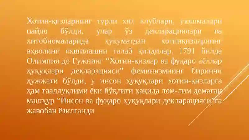 Хотин-қизлар Ҳаракати Ривожланиши Тарихи 3