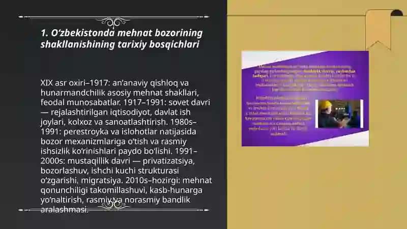 O‘zbekistonda mehnat bozorining shakllanishi va ishsizlikning o‘ziga xos xususiyatlari 3