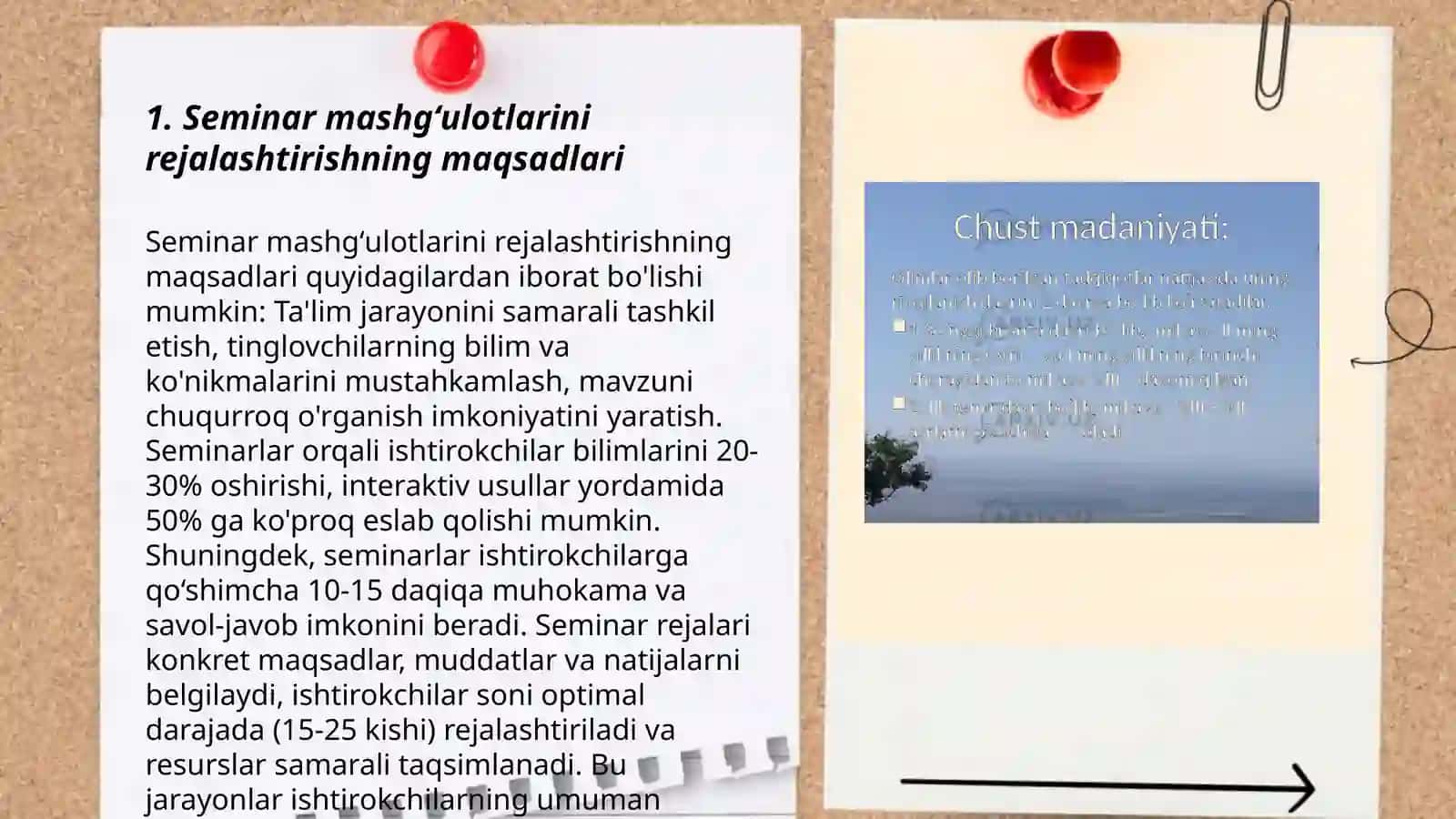 Seminar mashgʻulotlarni rejalashtirishning oʻziga xosligi 3
