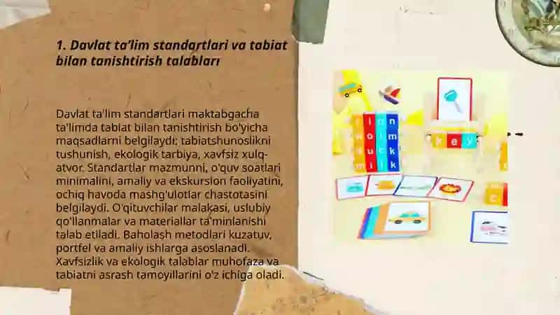 Maktabgacha yoshdagi bolalarni tabiat bilan tanishtirish yuzasidan davlat talablari 3