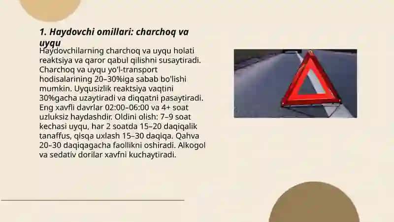 Yo'l transport hodisalari sabablari va sharoitini aniqlash 3