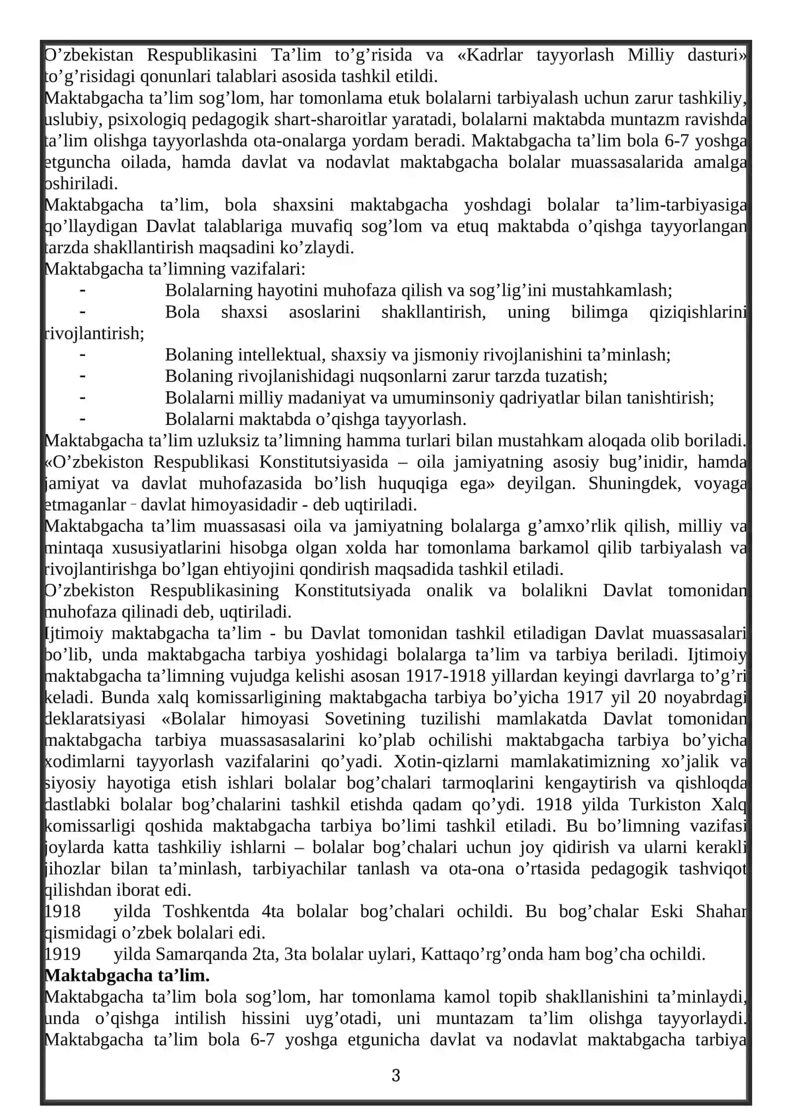 Ta'lim to'g'risida Qonun 3