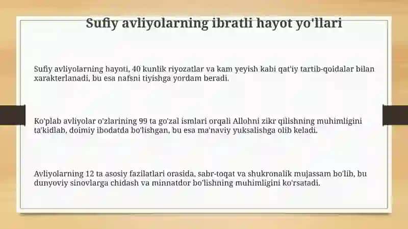 Abu Abdurahmon Sulamiyning “Tabaqotus-sufiya” asarida ifodalangan hikmatlar 3