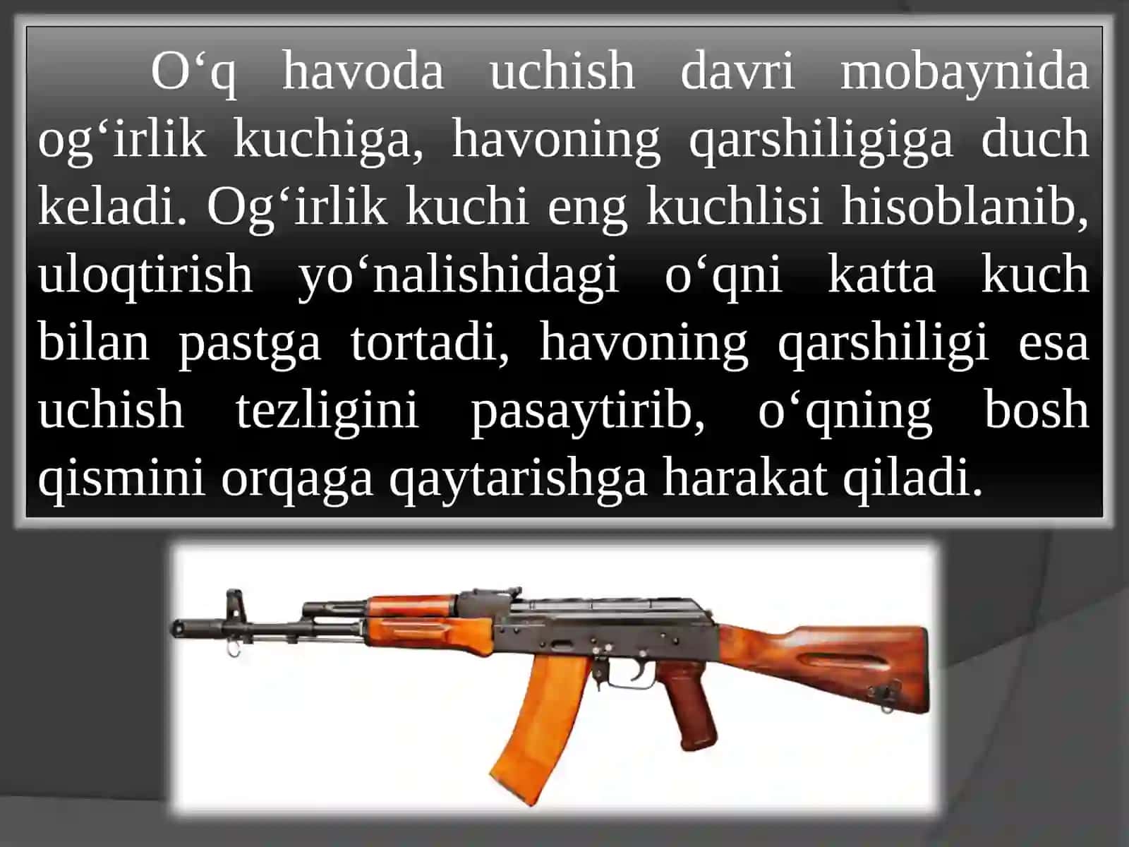 O‘q trayektoriyasi (harakatlanish yo‘li)ning hosil bo‘lishi 3