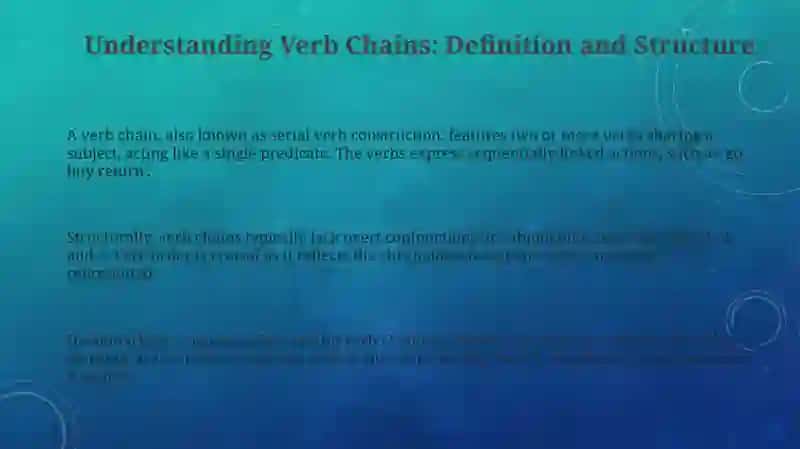 Understanding Verb Chains 3