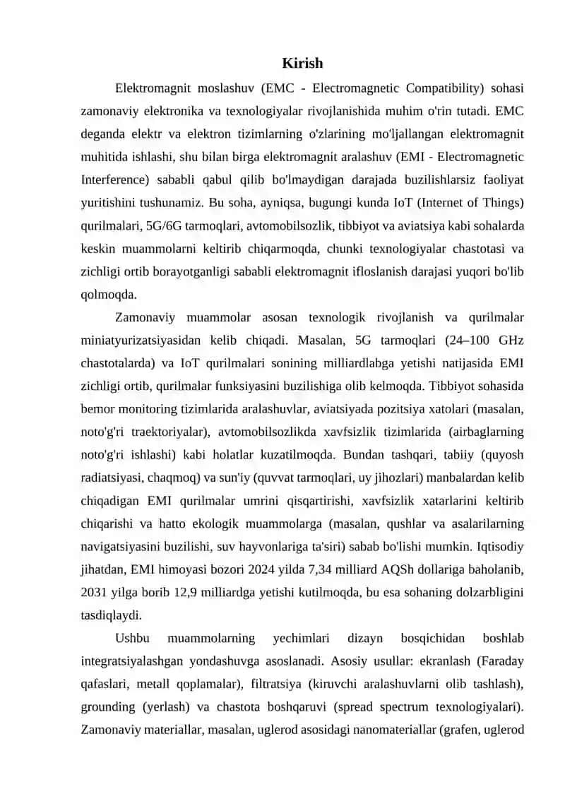 Elektromagnit moslashuv sohasidagi zamonaviy muammolar va ularning yechimlari 3
